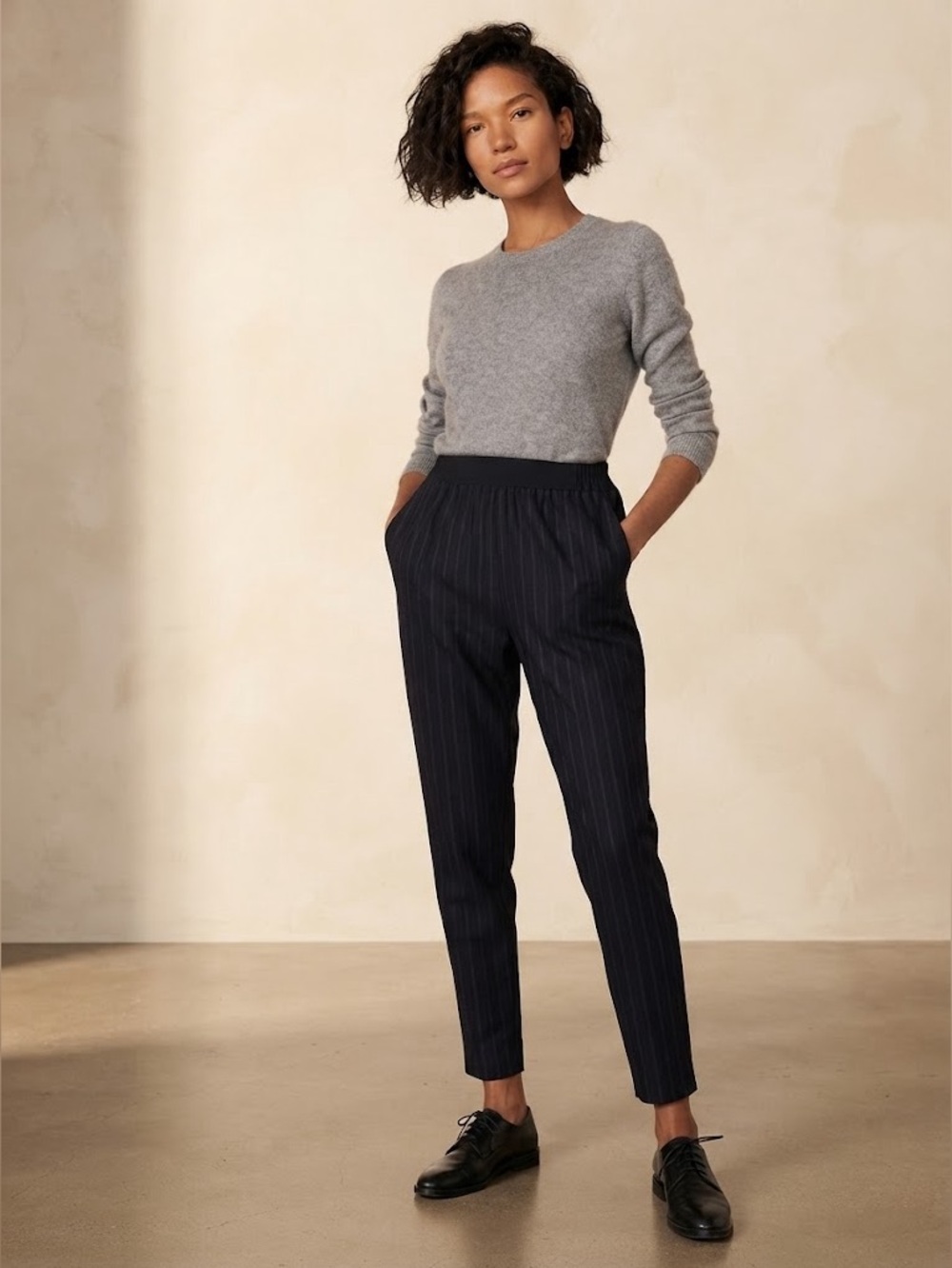 Everlane Wool Cashmere Pinstripe Trouser Pants Size 4